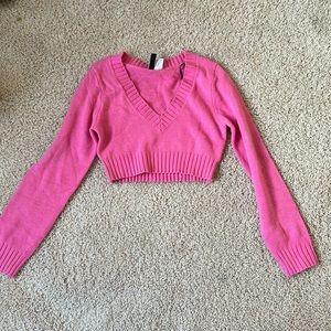 Pink cropped sweater